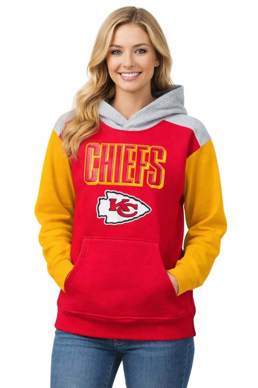 NFL Team Kansas City Chiefs Throwback Hoodie Women's Sz XS Youth Sz M NWT B7
